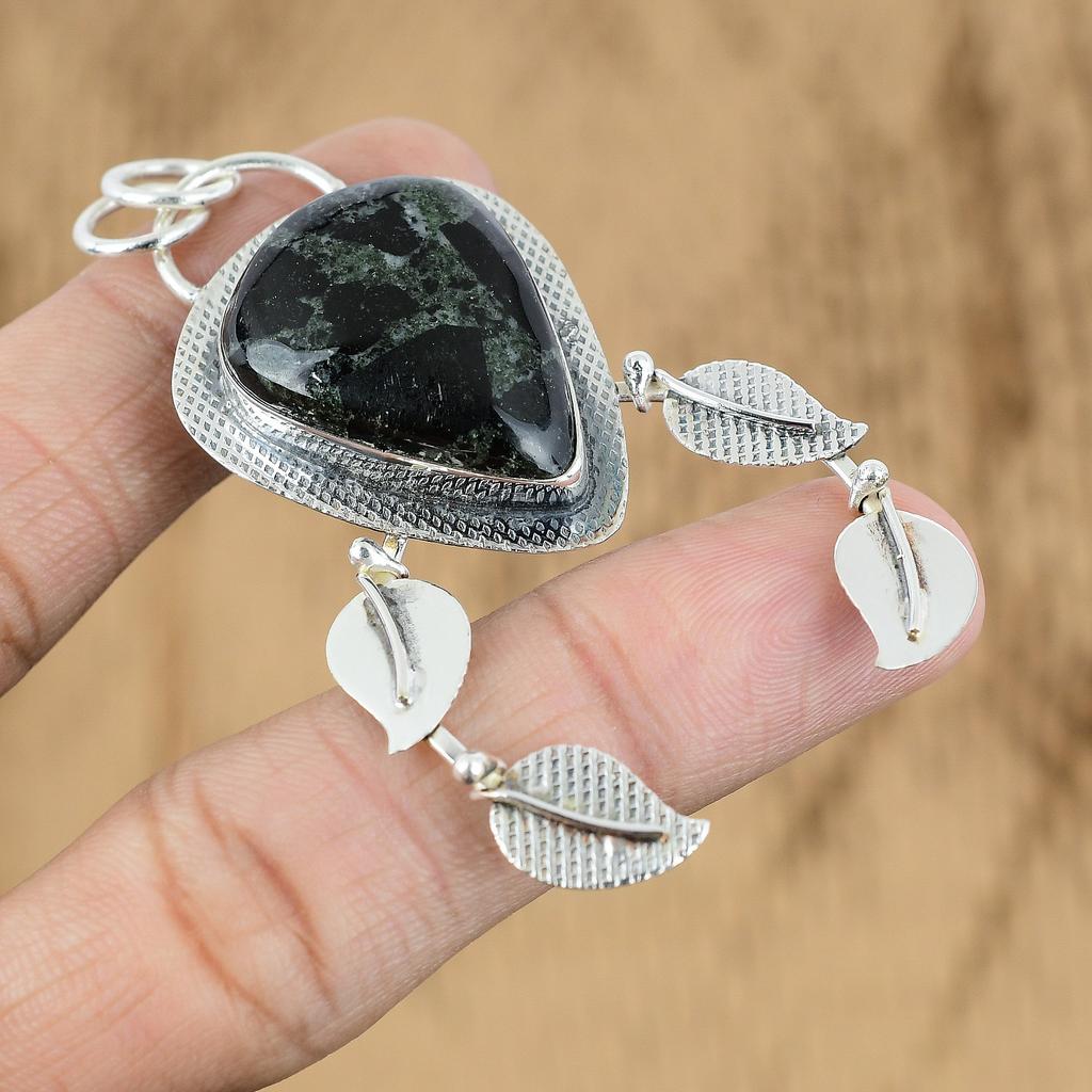 Natural Star Galaxy Jasper 925 Sterling Silver Handcrafted Handmade Wife Pendant