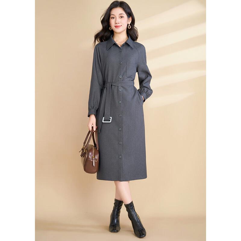 Elegant Two-Way French Lapel Trench Dress