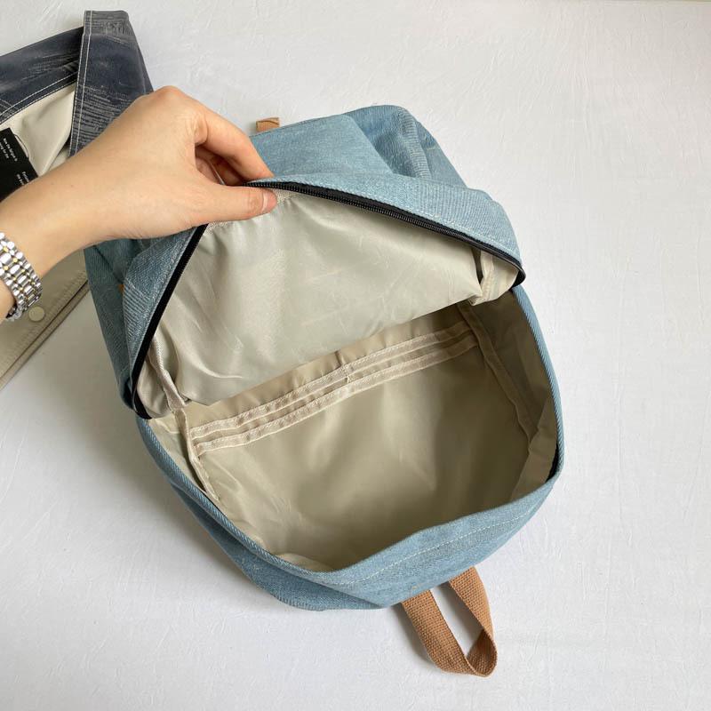 Schoolbag Trendy Retro Denim Backpack Male and Female Couples College Students School Bag Leisure Travel Backpack