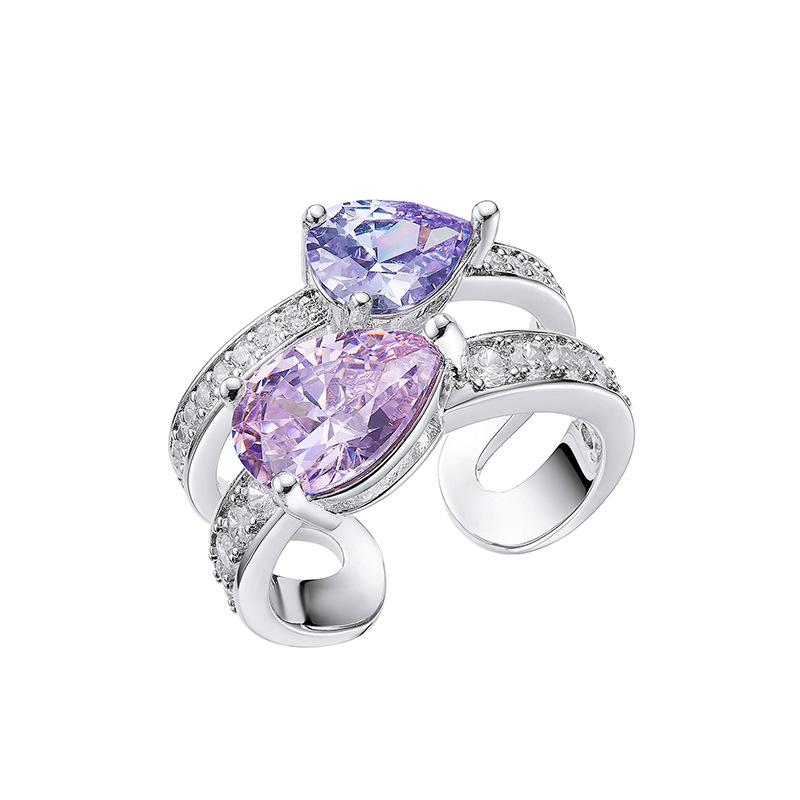 

SACE GEMS классическое кольцо из медного сплава с цирконом женские ювелирные изделия свадебный подарок для вечеринки Open розовый