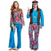 Retro 70s Flared Pants Costume Set Unisex Couple Outfit Stage Performance Hip Hop Cosplay