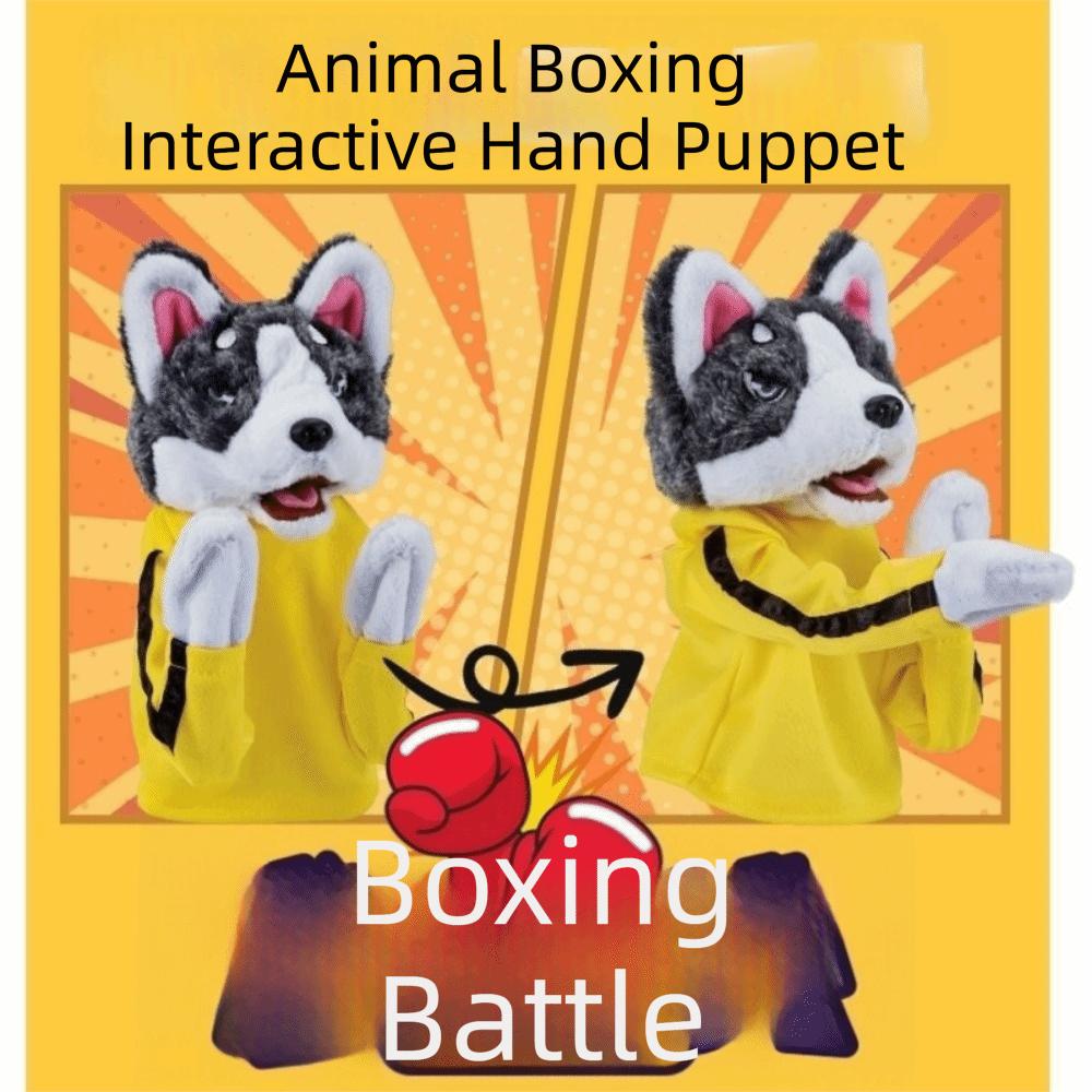 With Sound Kung Fu Glove Doll Funny Sound Plush Puppet Dog Interactive Hand Puppet  Kids Party