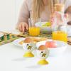 Single Egg Holder Funny Cup Decorative Egg Holder Ceramic Display Stand Dishwasher Safe Bee Pattern Kitchen Gadgets Container