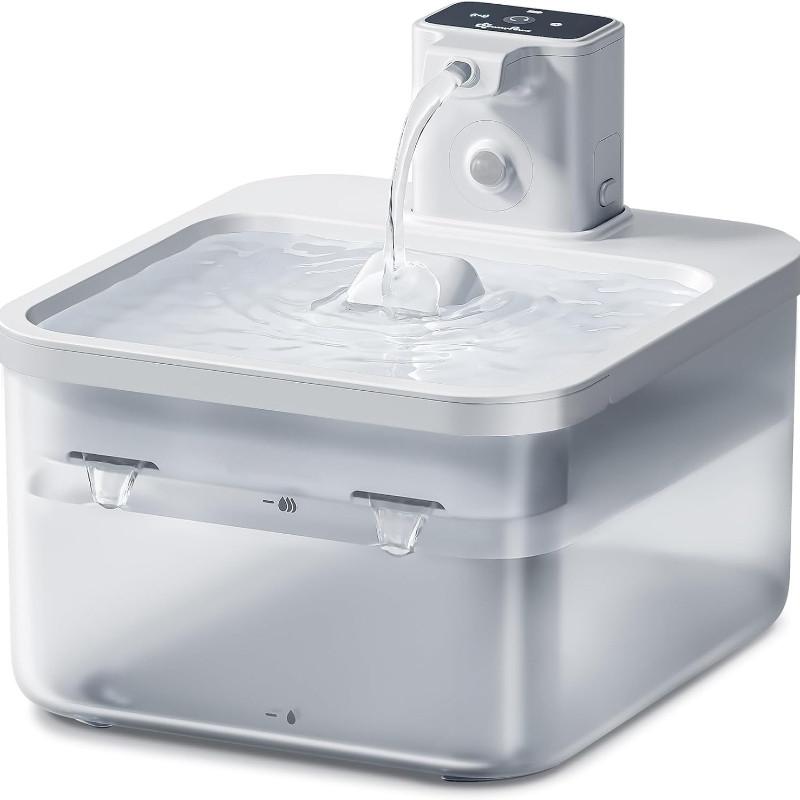 

2.5L Wireless Pet Water Fountain Indoor Automatic Cat Water Dispenser Ultra Quiet Motion Sensing Drinking Feeder 2600mAh