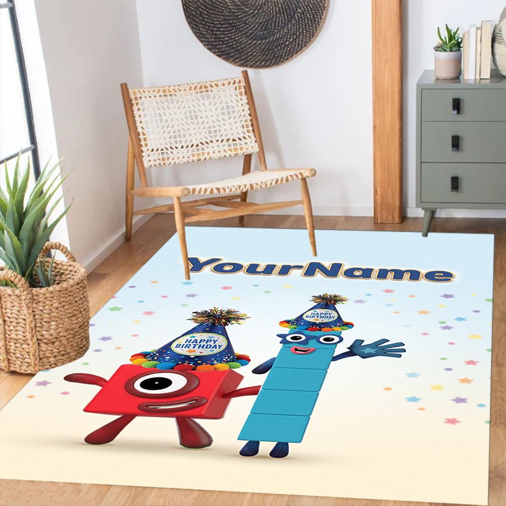 Numberblocks Customized Name Area Rug Design for Game Room Balcony Dormitory Study room Antislip Carpet Office home decor Wedding Party Gift