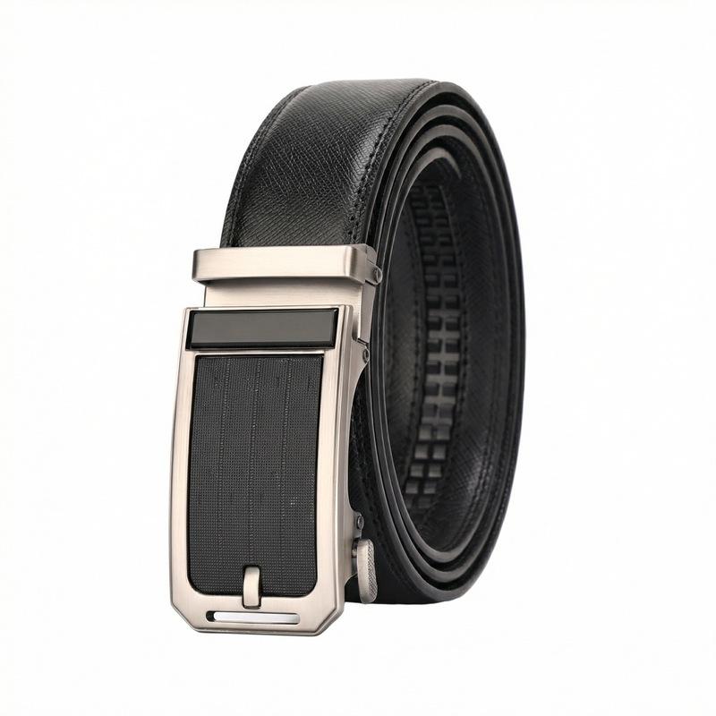 

Men S New Automatic Buckle Cowhide Belt Men S Casual High-Sense Versatile Belt Youth Belt 130cm