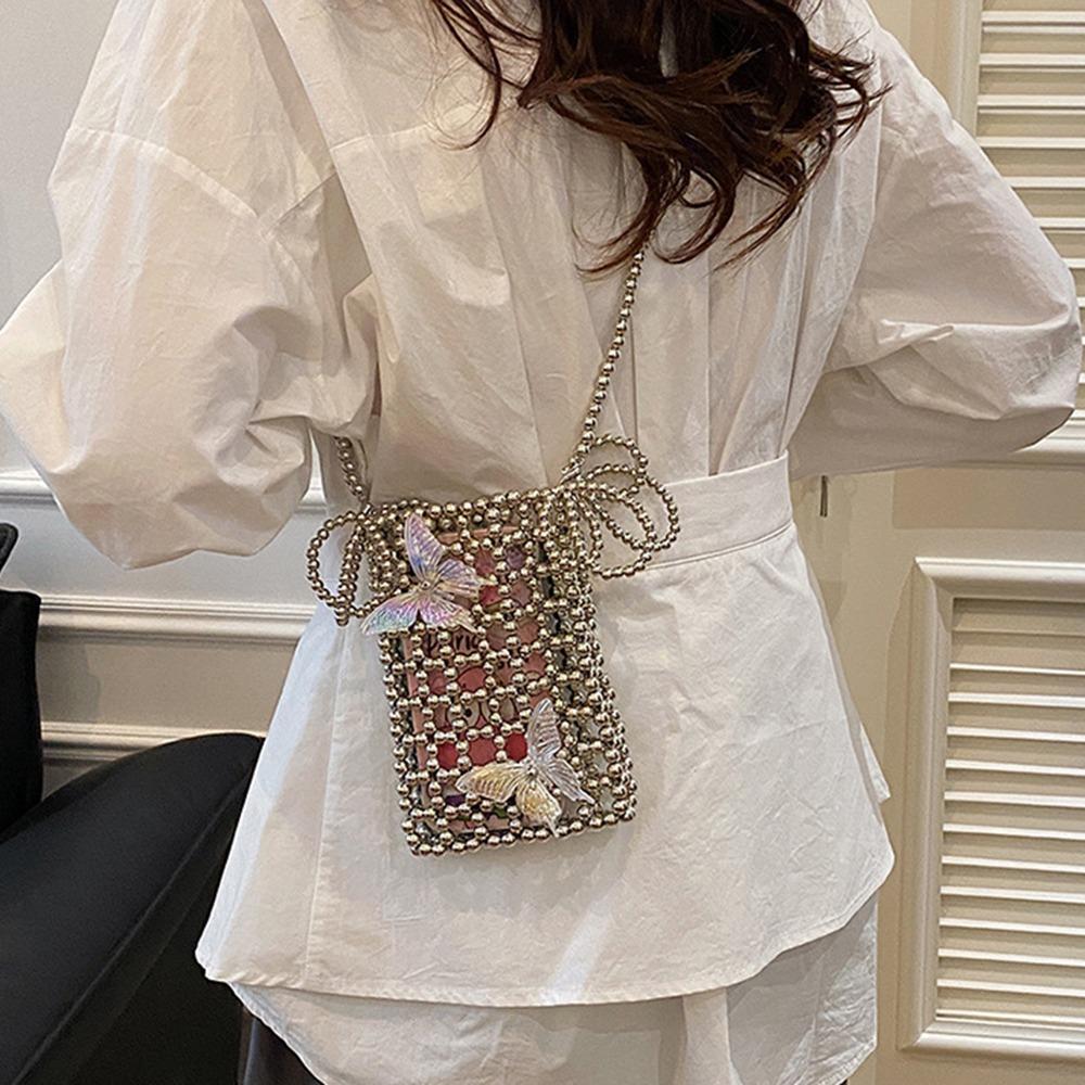Shiny Crossbody Phone Pouch Acrylic Storage Bag Bohemian Mini Square Bag  Summer