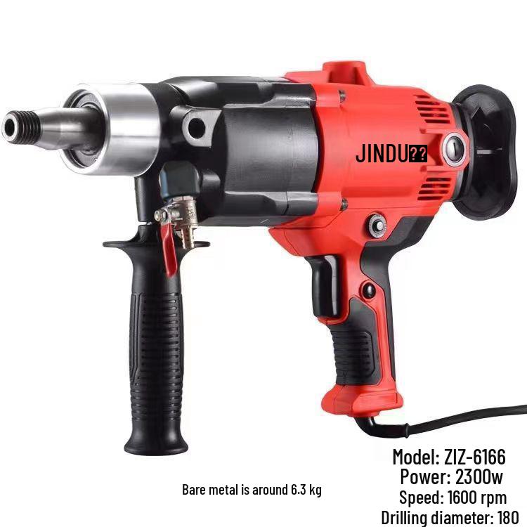 

Jindu High-Power Handheld Wet/Dry Diamond Core Drill with Desktop Stand for Concrete & AC Hole Drilling