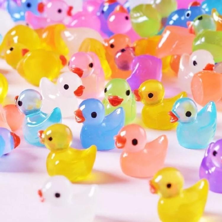 20PCS Miniature Duck Figures Night Glowing Statues for Bedrooms And Living Area Decoration for Children Adults Gift