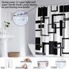 1pc Black and White Abstract Geometry Shower Curtain,with 12 Hooks,Machine Washable, for Shower Partition and Privacy Protecti
