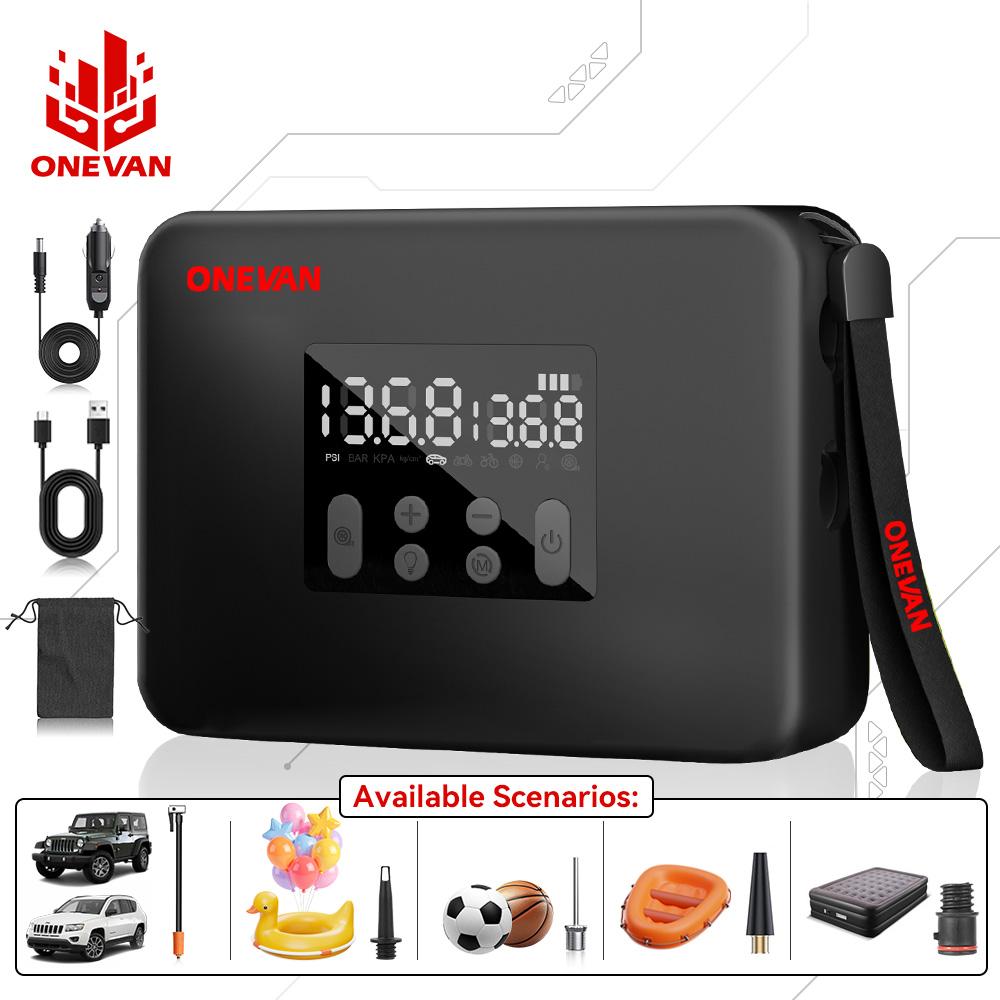 ONEVAN 2IN1 Cordless Car Air Pump High Power Dual Inflatable 160PSI DC12V With Digital Pressure Air Car Compressor Car Tire