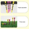 Verstellbarer Tee 10 Stück 38/70/82MM Golf Gestreift Spitze Scharf Kunststoff Ballhalter Trainingshilfe Spike Set Zubehör Golfer Geschenke Robust