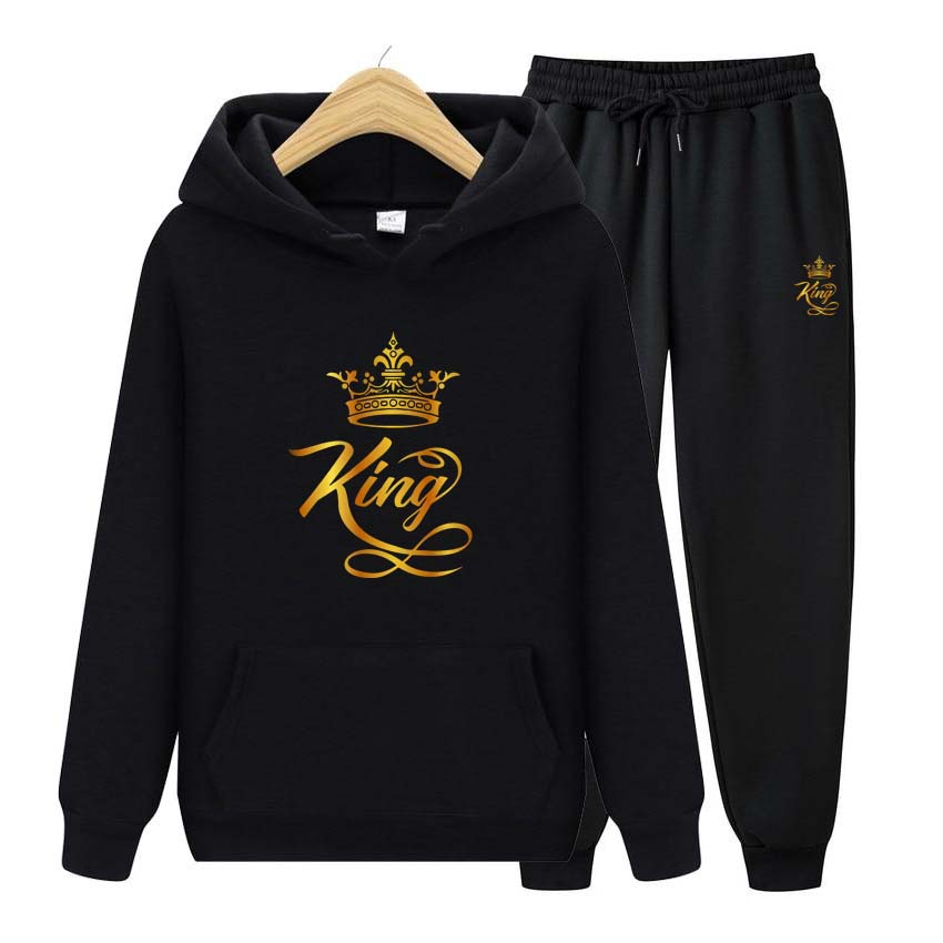 Pánské Dámské Mikiny Teplákové soupravy Jogger Módní Mikiny Set Pánské Ženy King Print Mikina Streetwear Sportovní oblek Volné topy