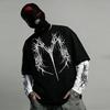 High-street Fashion Brand Metallic Thorn-print Color-block Long-sleeve T-shirt