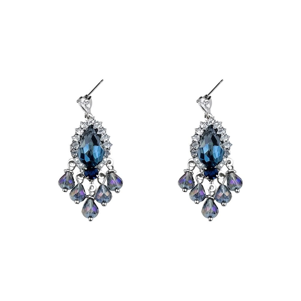 Light Luxury High-end Crystal Fringed Earrings, Water Drop Type Exquisite Sweet Earrings, Fashionable Exquisite Ethnic Style Earrings, Women