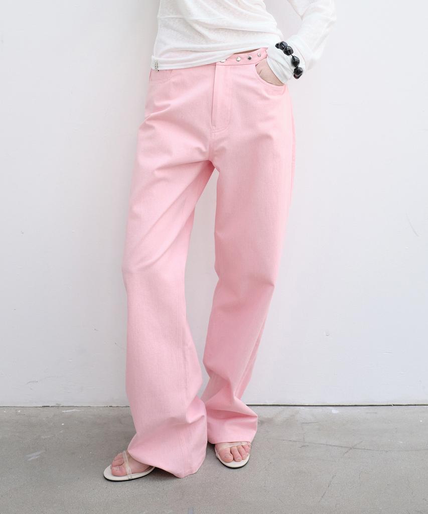 Yunse Rivet Low Pants (Pink)