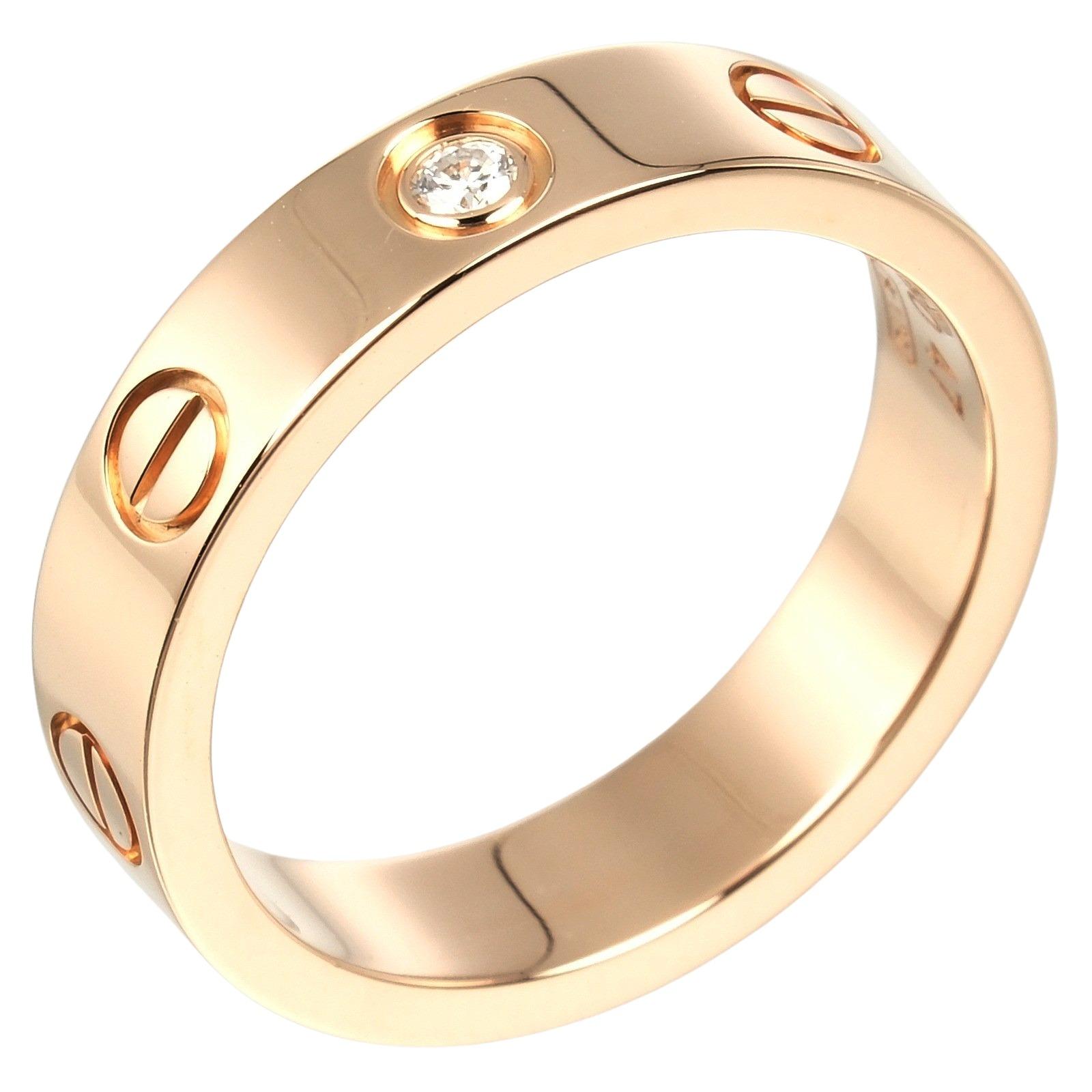 

CARTIER Love Small Model Ring K18 Pink Gold/diamond #4.1(US Size) 4.16g Women Used