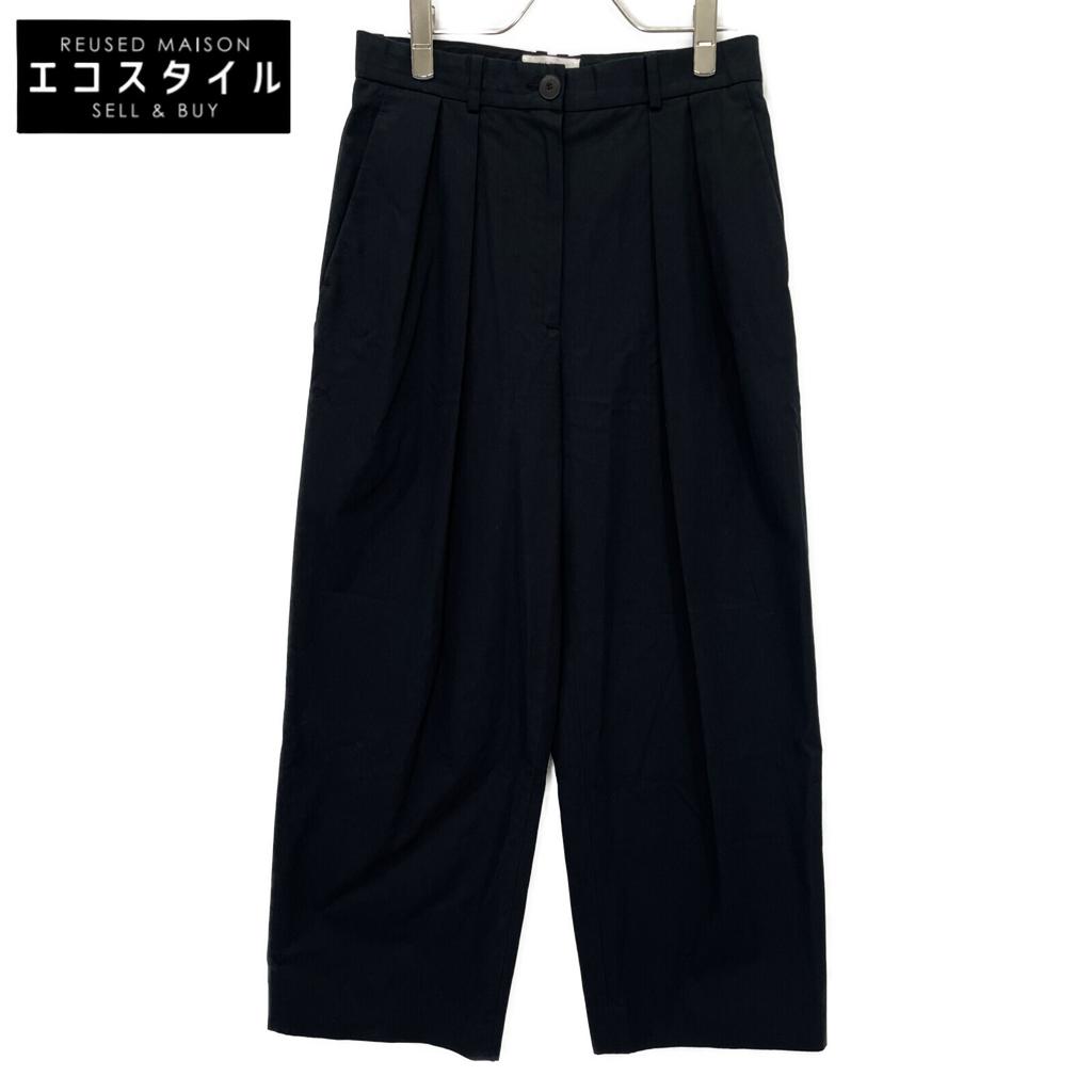 THE ROW 5629-W2047 Black Equal Pants Bottoms 2 blackUsed