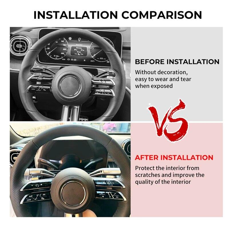 For Mercedes Benz CS Klasse C-Klasse W206 S-Klasse W223 -2023 Skiftspak Viskerstang Interiørdeksler Klistremerker Trim ABS Plast