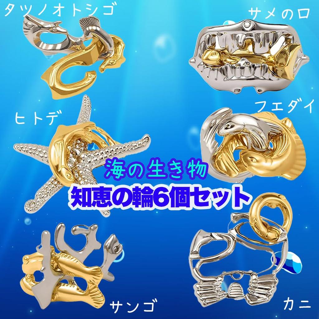 MaT Store Brain Ring Set Difficult Puzzles for Adults and Children Fun Time Killer Set - - - 6-Piece