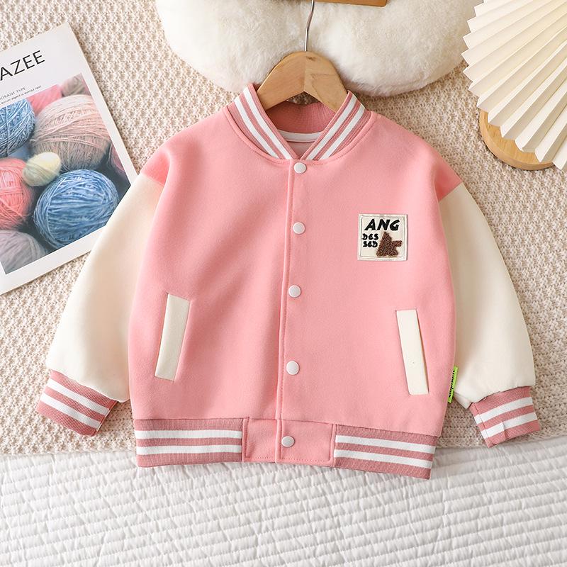 2024 Frühling/Herbst Kinderjacke im Baseballstil: Dick, Lässig, Modisch für Jungen & Mädchen, Größen für Mittelgroße & Große Kinder