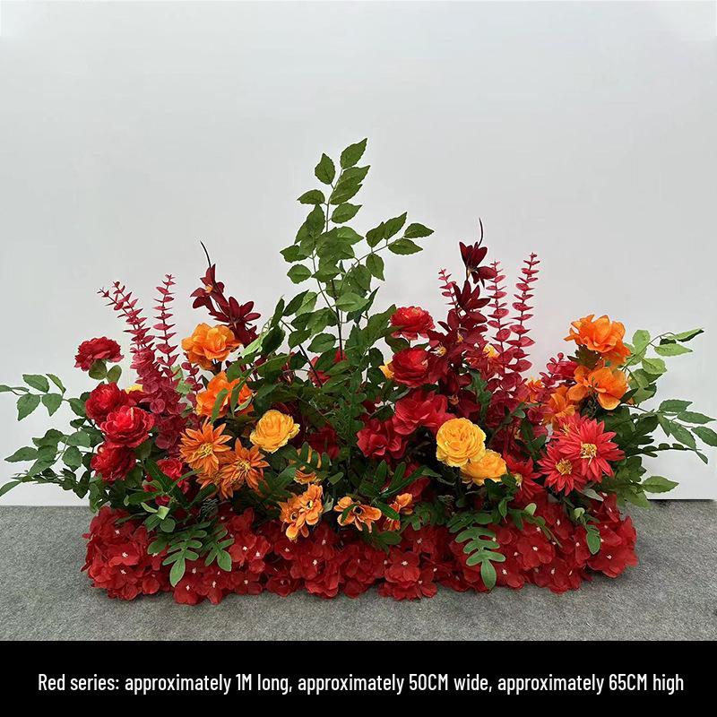 Blue Artificial Flower Row for Wedding Aisles and T-stage Decorations