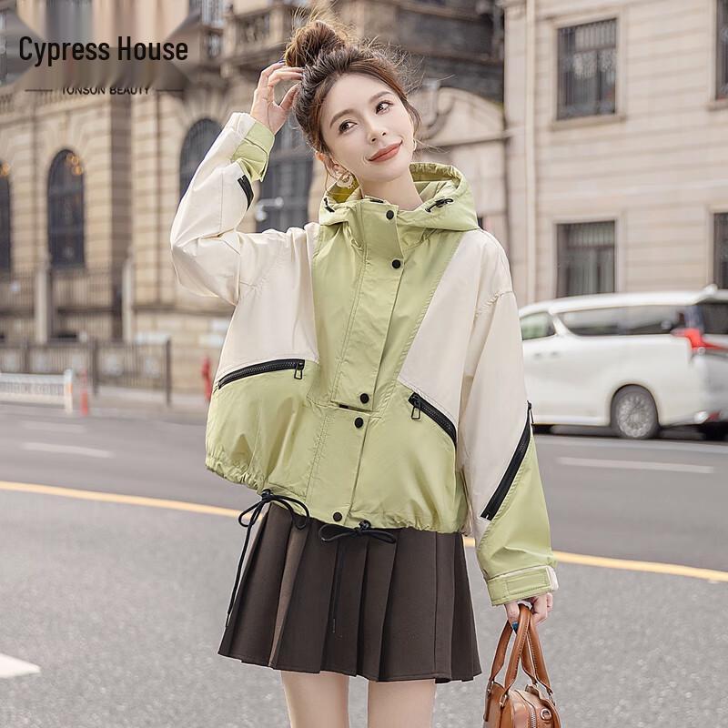 

Женская повседневная куртка с капюшоном в стиле колор-блок L