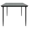 Garden Dining Table Black 200 x 100 x 74 cm Steel and Tempered Glass