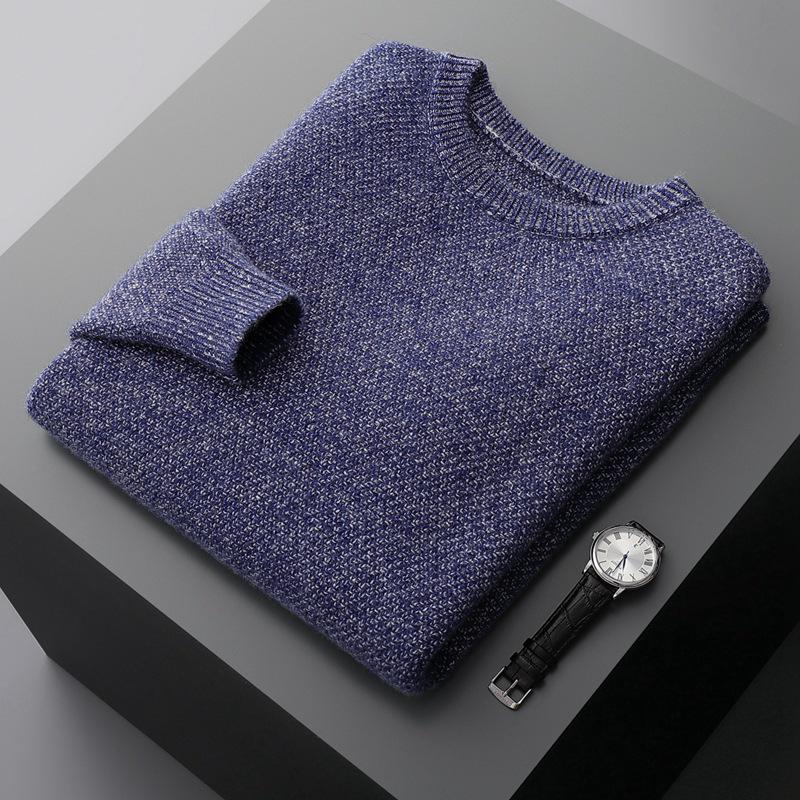 

New Men s Thickened Pure Cashmere Sweater - Round Neck Casual Business Knitted Pullover Base Layer for Autumn and Winter XXL