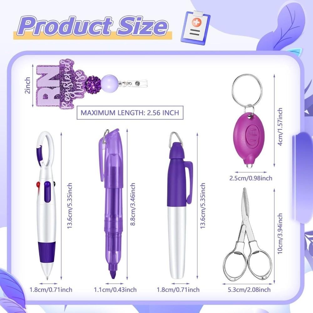 New Retractable Nurse Pen Pack Portable Durable Nurse Badge Set ID Badge Reels Lanyard Keychain Nurse Badge Clip Gift