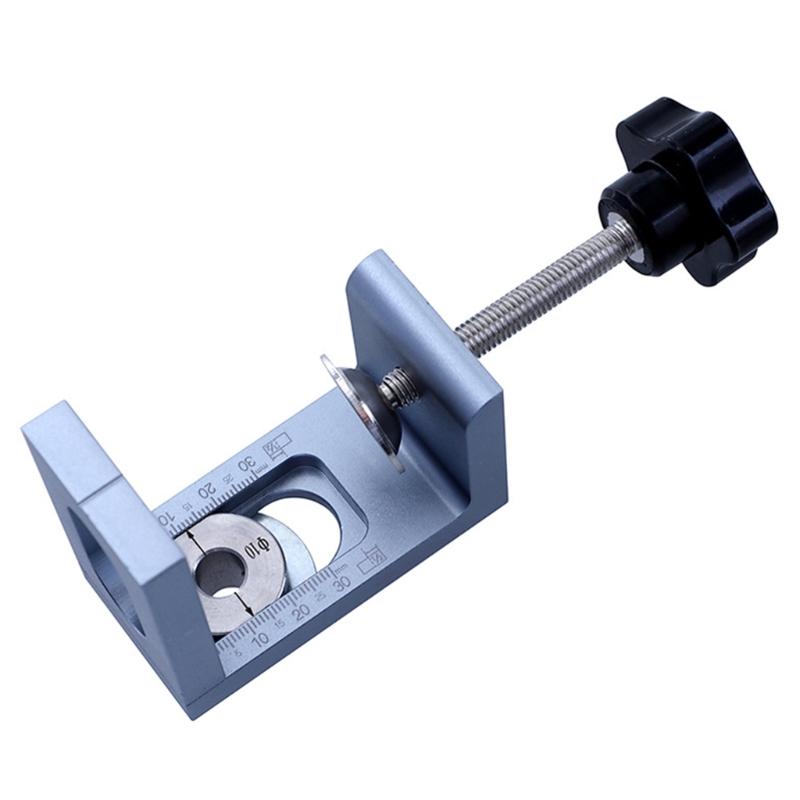 2 In 1 Dowel Jig Woodworking Hole Drill Punch Positioner Guide Locator Cabinet Screws Punch Locator Kit 8/10/12mm Sleeve