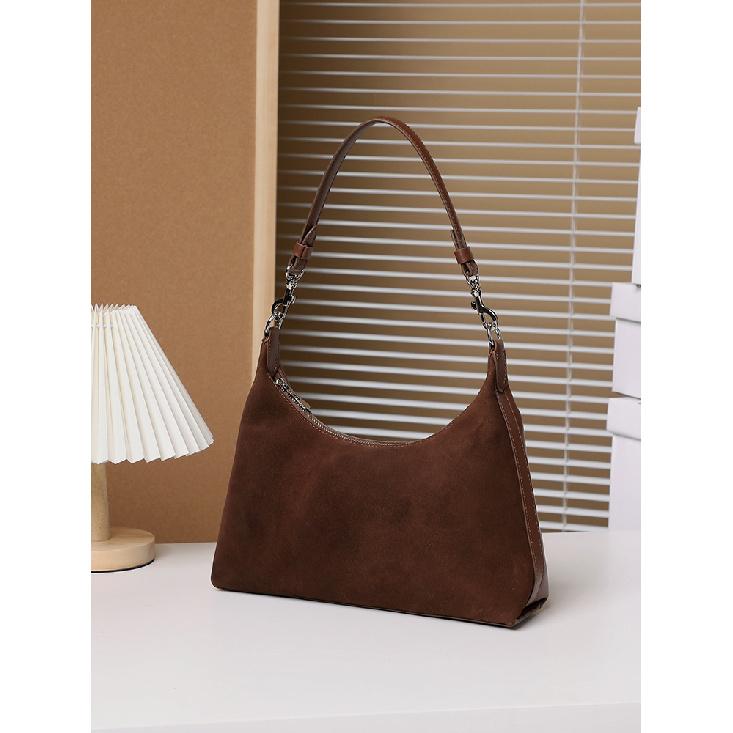 Frosted Texture Underarm Bag Vintage Genuine Leather Commuter Women's Bag 2025 New Single Shoulder Tote Bag Versatile Casual Women's Bag