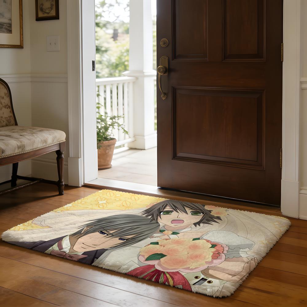 JJunjou Romantica Anime Floor Mat Soft Flannel Absorbent Mat Non-Slip Rug Home Bedroom Bathroom