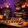 Halloween-Schmuckset Schottische Hochlandkuh Adventskalender, 24-Tage Countdown-Box Geschenk mit 24 Stück Figuren, Gruselige Dekorationen für Kinder