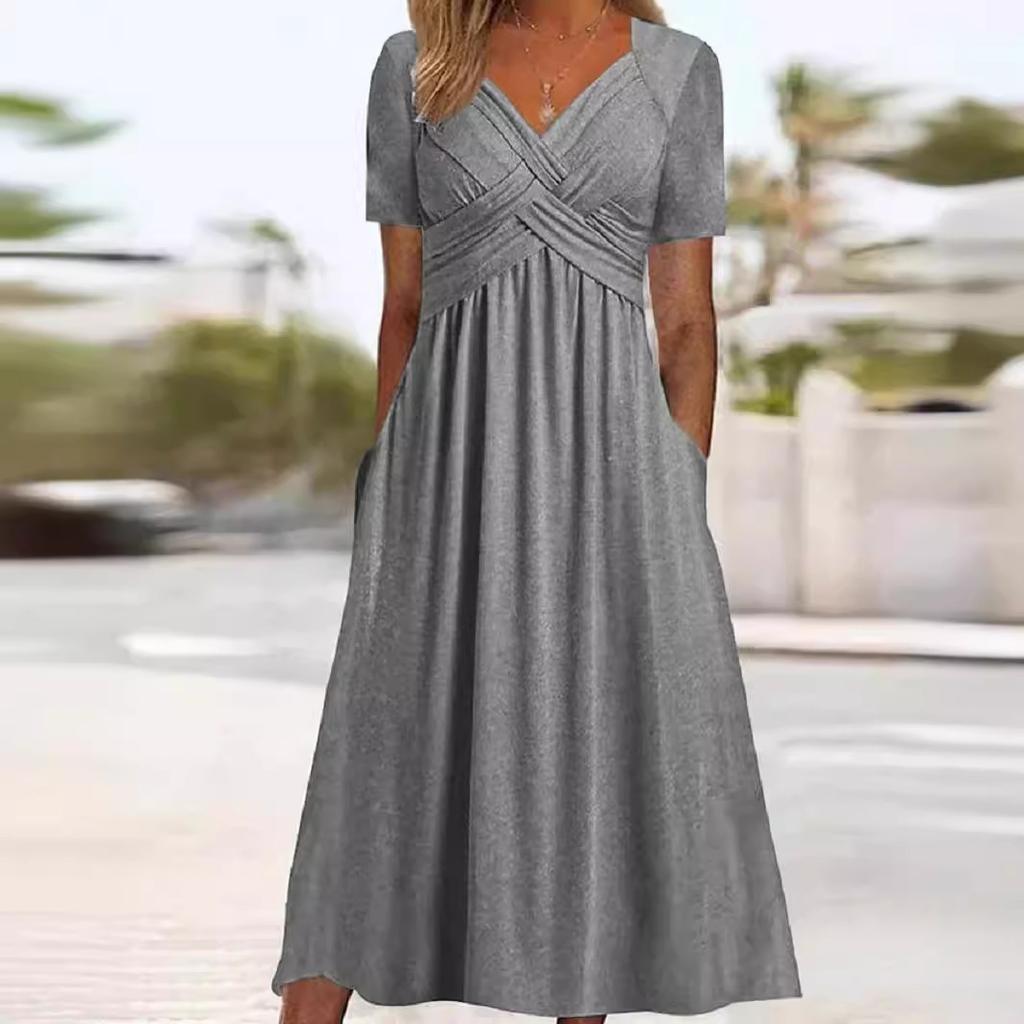 ¡Éxito de ventas de verano! Vestido Casual de Manga Corta a la Moda para Mujer - Vestido de Moda Elegante y Cómodo