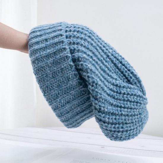 Women Men Knit Beanie Hat Earflap Soft Warm Thick Skull Cap Winter Outdoor Hat