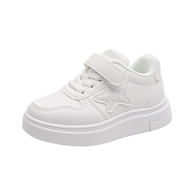 

Легкая спортивная обувь для мальчиков, студенческая обувь из мягкой кожи, белая обувь, детская противоскользящая обувь 37 белый