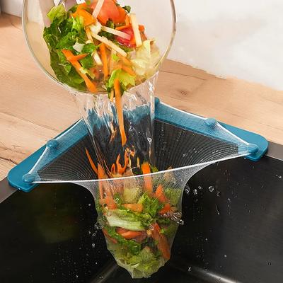 Küchen Dreieckiger Spülen Sieb Abfluss Gemüse Obst Abtropfkorb Gestell Für Küchenzubehör Aufbewahrung Spülenfiltersieb Regal