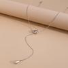 Vintage Metal Simple Water Drop Pendant Necklace For Women Trendy Long Thin Chain Necklace Aesthetic Y2K Jewelry Gift