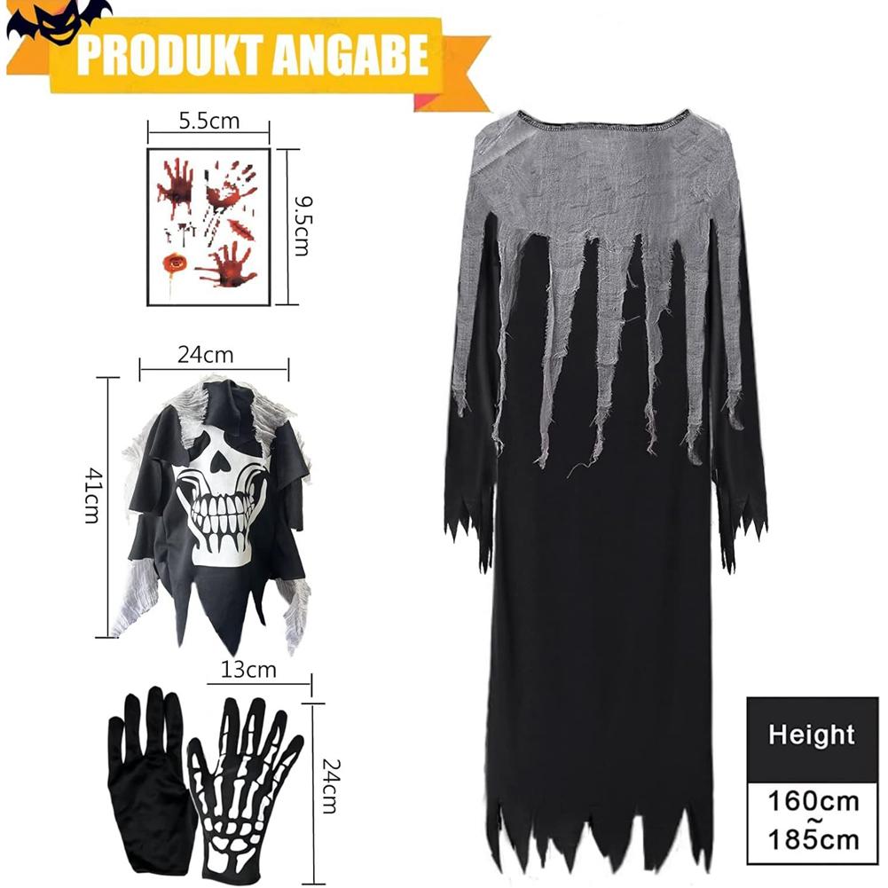 Halloween Wizard Costumes Scary Outfits for Kids and Adults 140-152cm