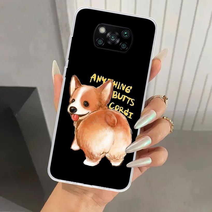 

Cartoon Corgi Cute Dog Phone Case for Xiaomi Poco X5 X6 X7 Pro F7 Ultra M7 Redmi 15 15C 13 13C 12 12C 10 10A 10C 9 9A 9C 9T Shel Redmi 9T