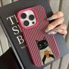 Funny Coffee Cat Pattern Lychee Phone Case For iPhone 18 17 16 15 14 13 Pro Max 15 14 Plus 17 18 Pro Air XS XR Shockproof Cover