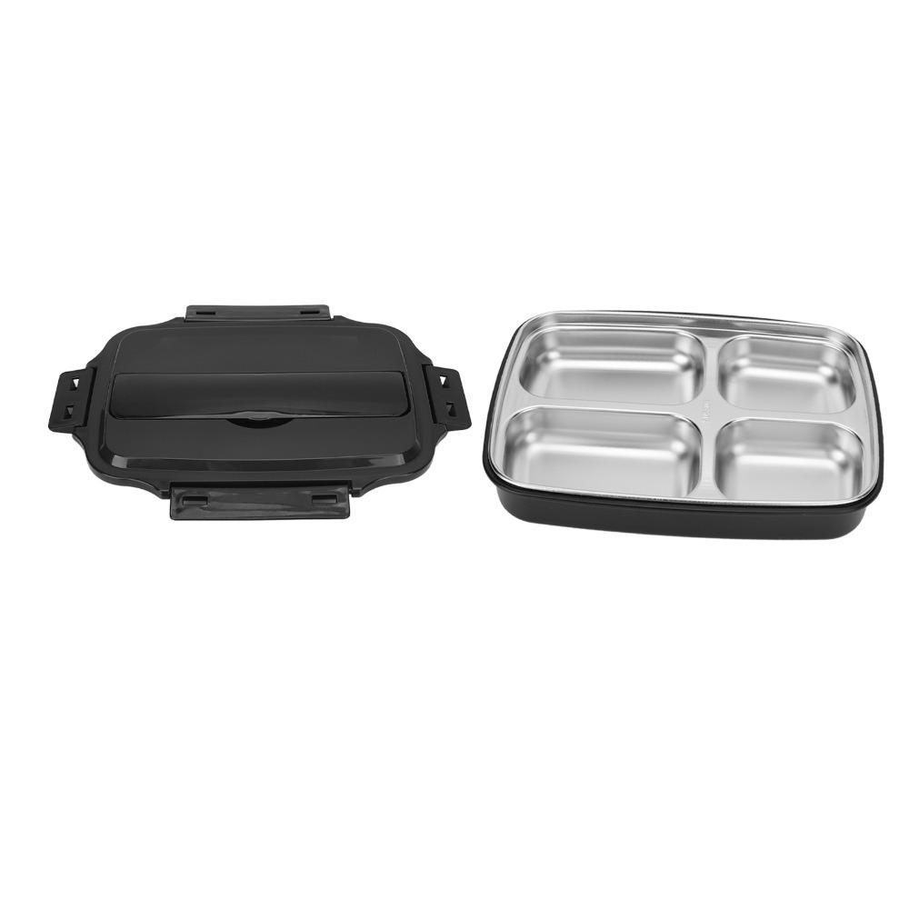 1.2L Leakproof Lunch Box 4 Compartment Bento Lunch Box Cute Insulated Lunch Box  For Travel чёрный