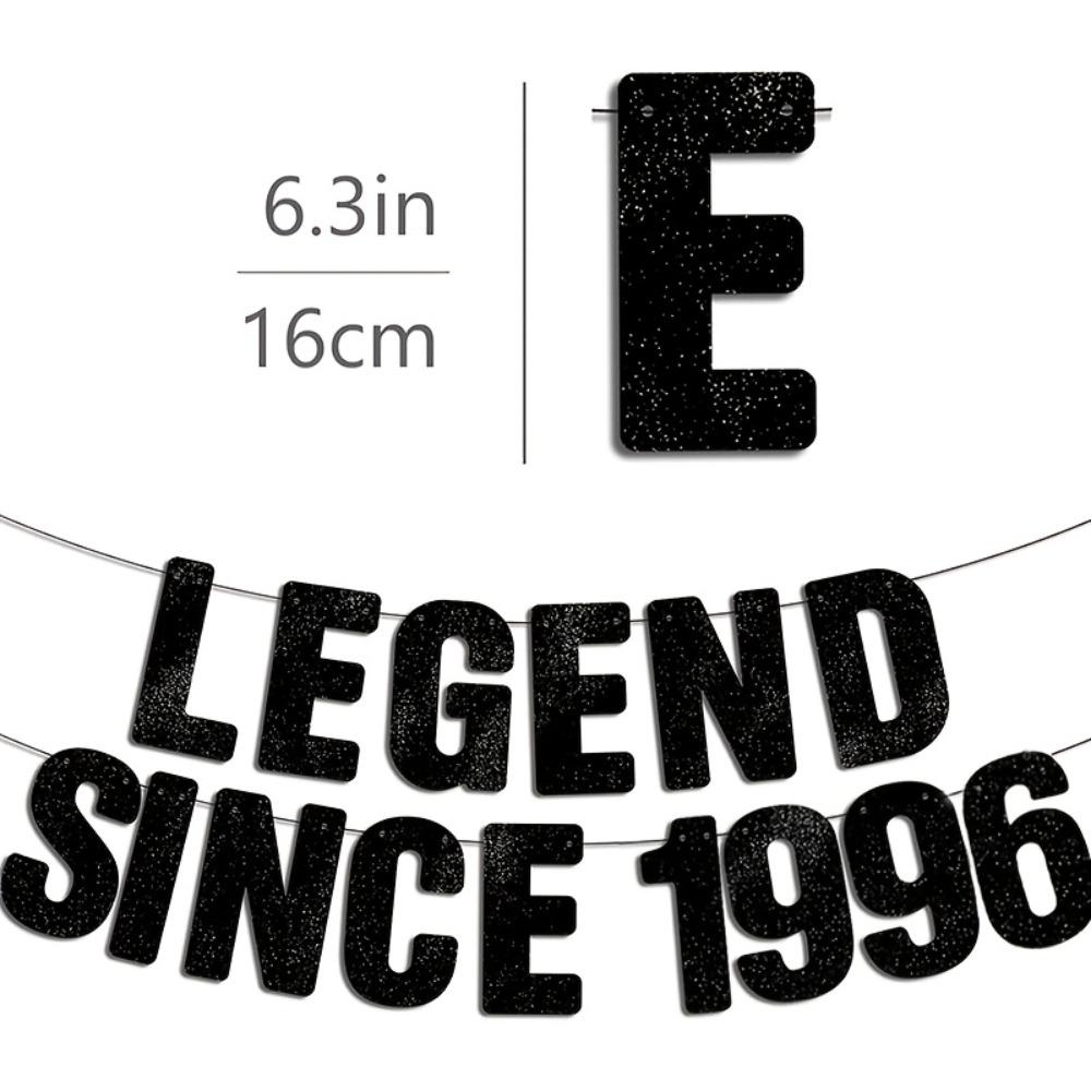 Černý Papírový Legendární Od roku 1996 Banner Girlanda Ručně Vyrobený Šťastné Narozeniny Banner Dekorativní Oslava Párty Scéna Rekvizita Darování