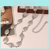 Geometric Alloy Waist Chain With Hook Closure For Retro Style Ladies Accessories