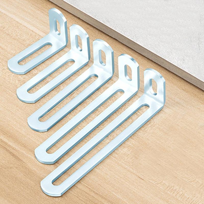 10Pcs Iron L Shaped Corner Brackets Fixer Double Slot Fixing Brackets For Wall Shelving Bookcases Easy Installation