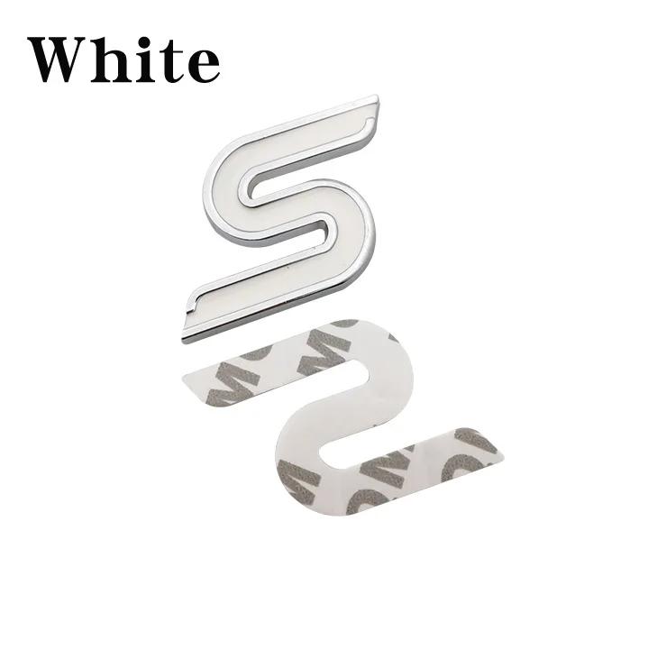 1Pc 3D Metal S Front Grille Chrome Emblem Badge Car Stickers Decals for Focus Fiesta Ecosport Kuga Mondeo Everest Car Styling