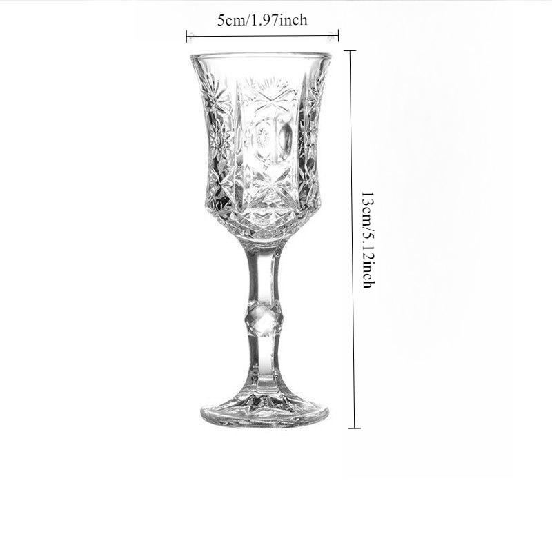 

50ml/100ml French Style Champagne Glass Creative Carved Wine Glass Exquisite Cocktail Glass Vintage Relief Diamond Glass Cups 1pcs