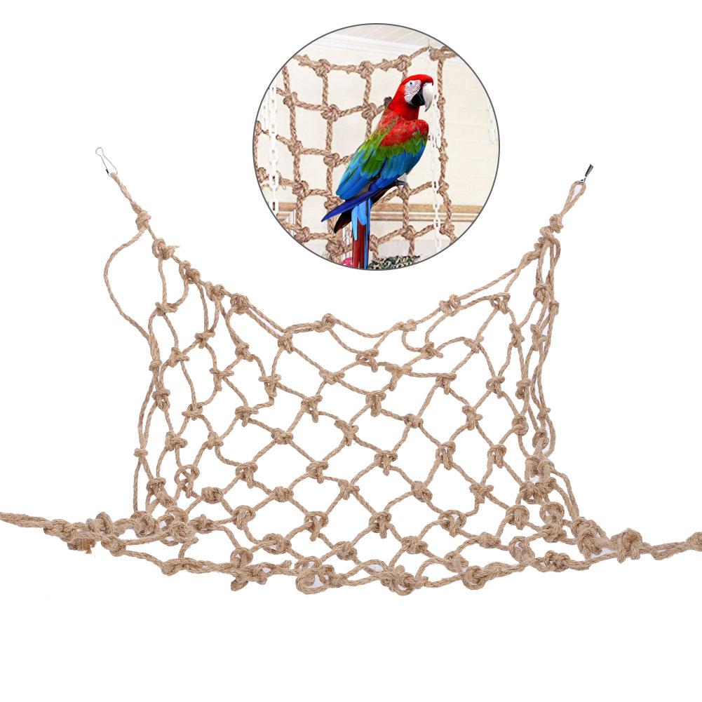 Hemp Rope Bird Climbing Net Hanging Rope Net Swing Play Rope Ladder Chew Toy (Small)