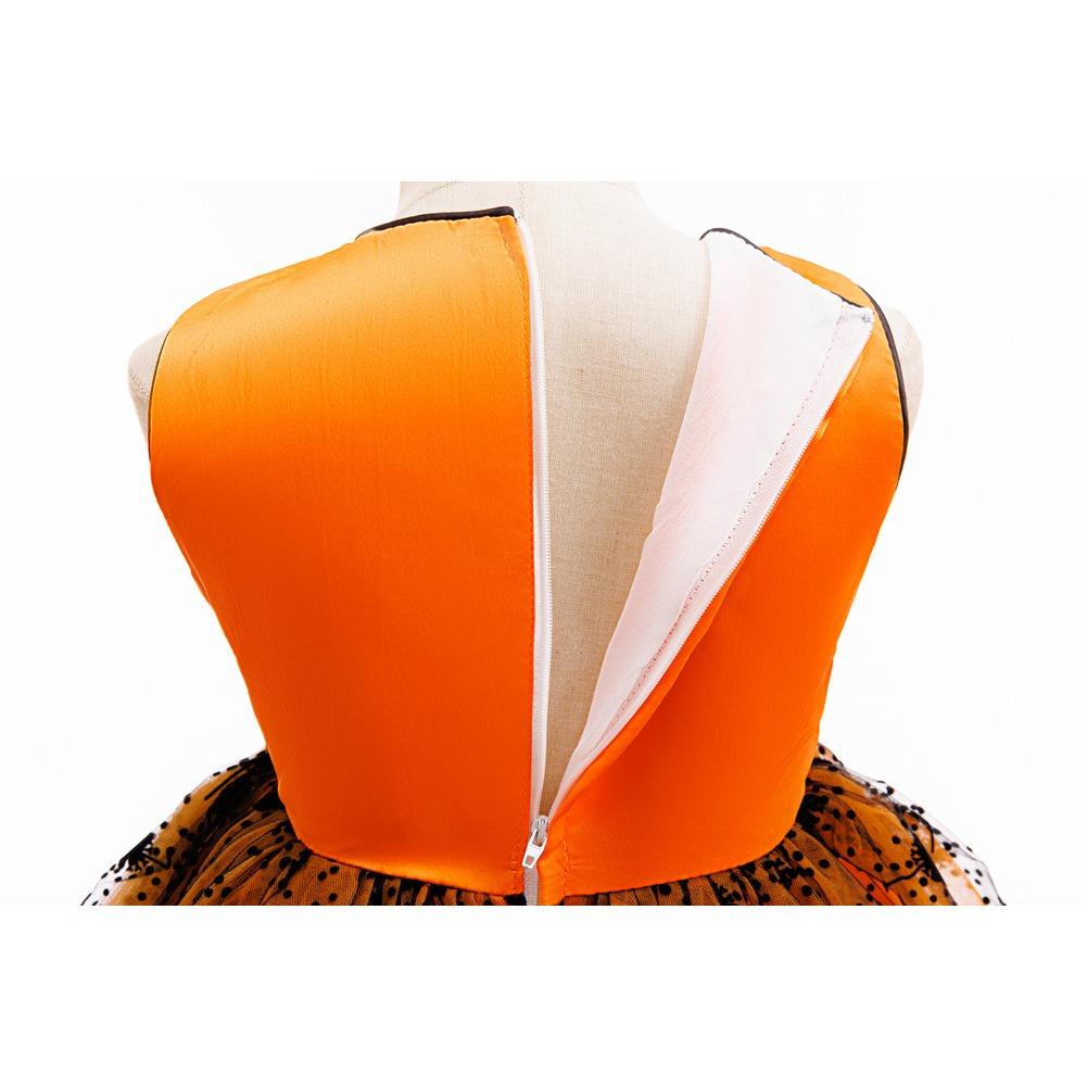 Halloween Bedrucktes Mesh-Kleid Kleid Hexenhut Pompon Dreiteiliges Set Mädchenkleid 936 Lieblingskleid für kleine Mädchen Kleider